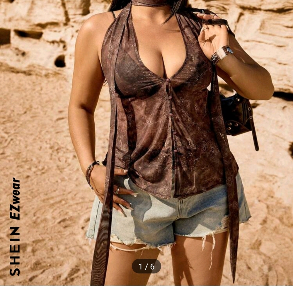 Brown Halter Top